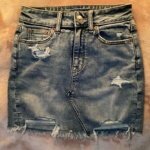 American eagle hi-rise mini denim skirt